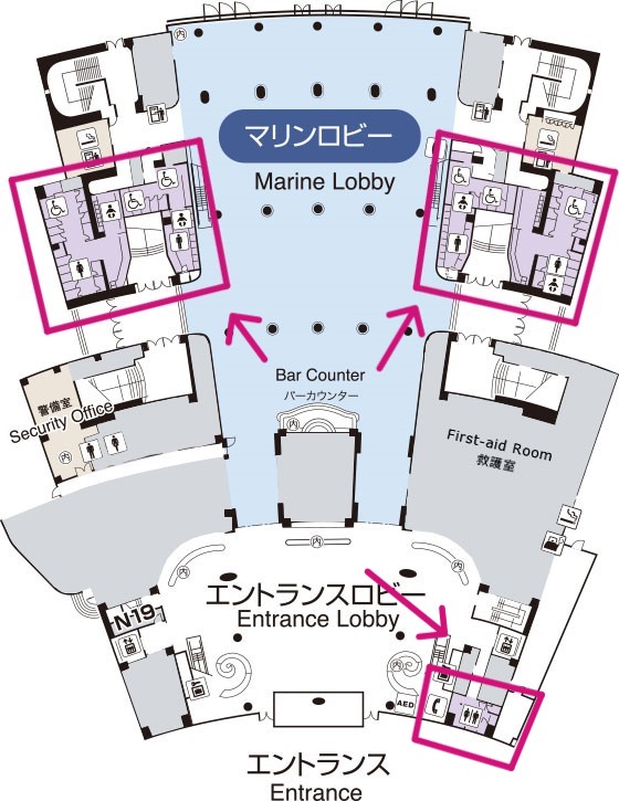 パシフィコ横浜国立大ホール　1階　トイレ